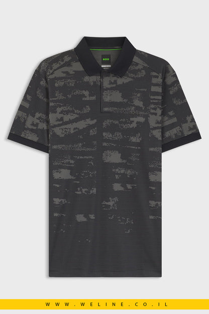 חולצת פולו BOSS ACTIVE Slim Fit Jacquard - WELINE.CO.IL