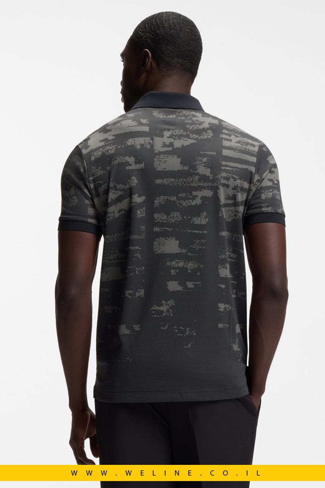 חולצת פולו BOSS ACTIVE Slim Fit Jacquard - WELINE.CO.IL