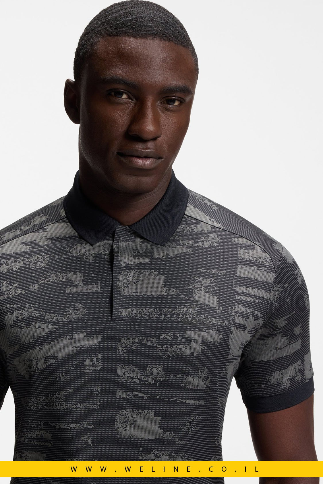 חולצת פולו BOSS ACTIVE Slim Fit Jacquard - WELINE.CO.IL