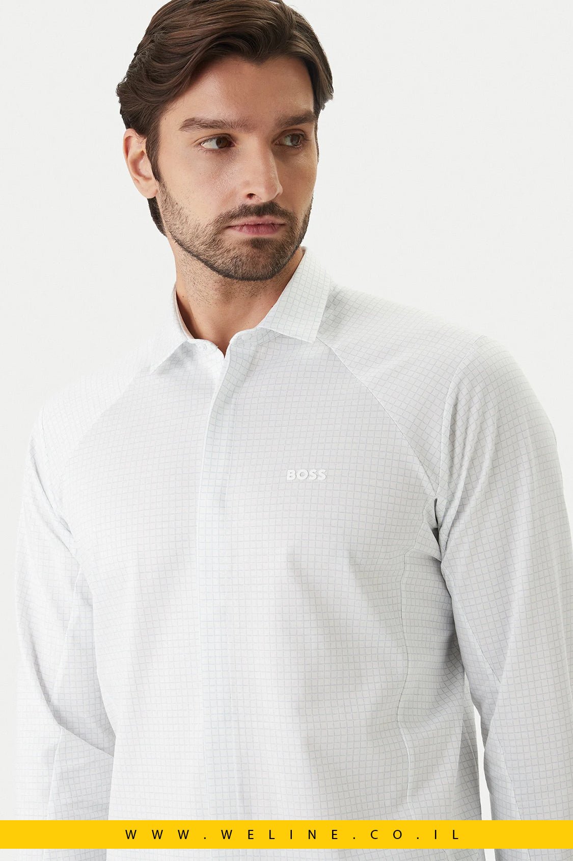 חולצת BOSS Excurse L Regular Fit – צבע תכלת (Open Blue 460) - WELINE.CO.IL