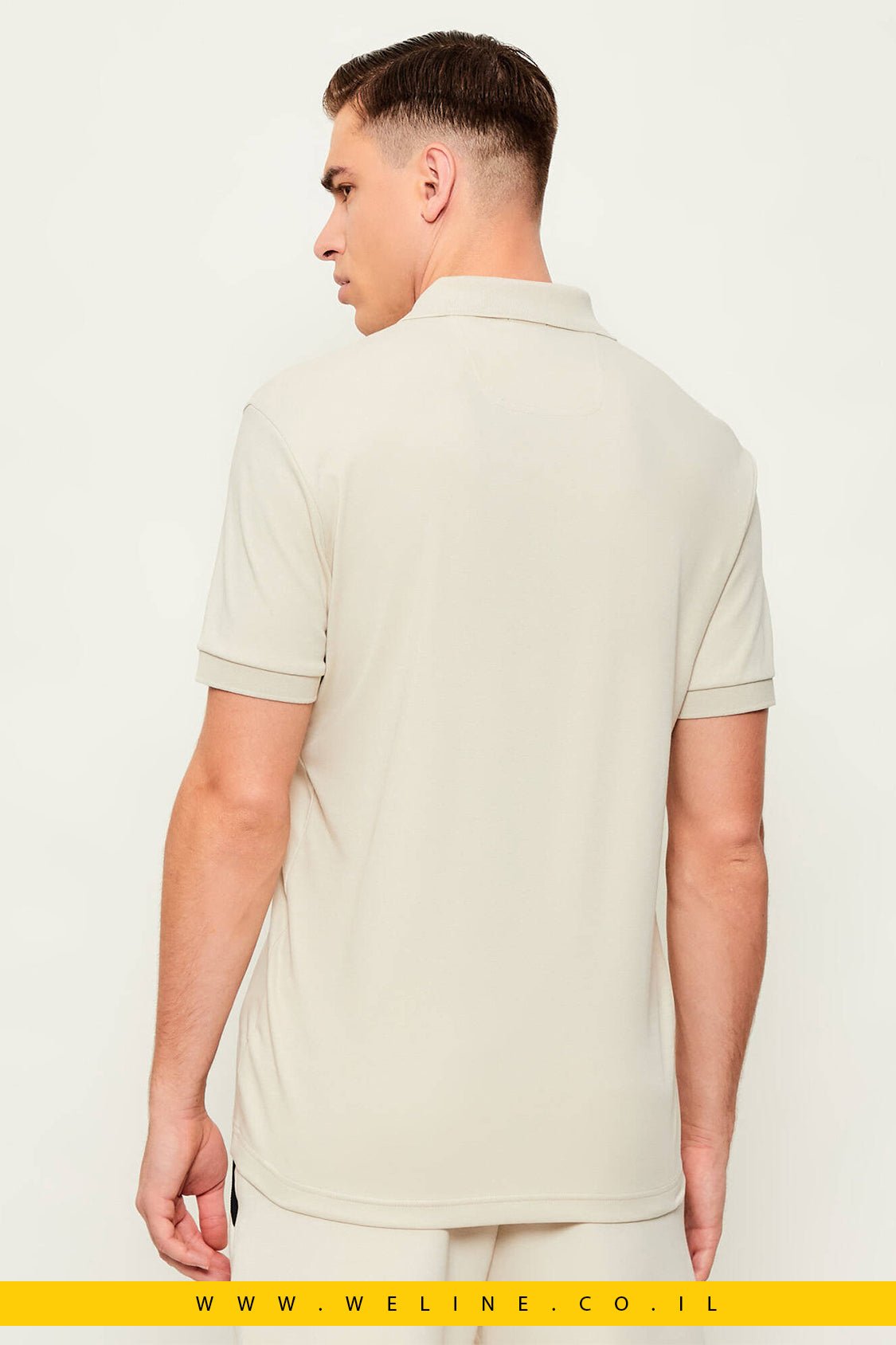 חולצת פולו BOSS Green Pio 2 Regular Fit צבע: בז' - WELINE.CO.IL