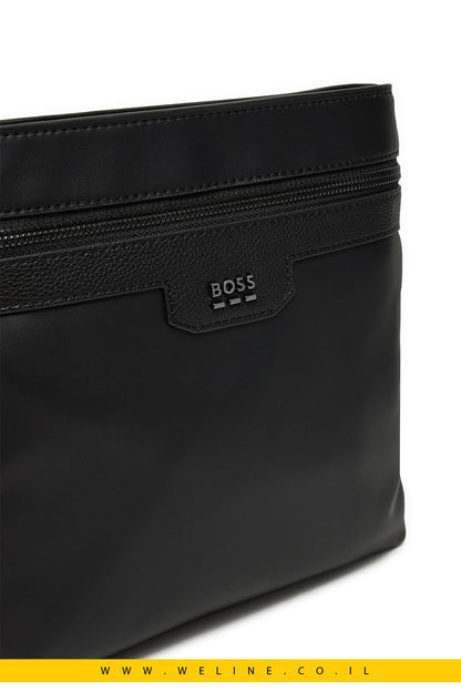 תיק צד BOSS לגברים – דגם Jareth 50529098 בצבע שחור - WELINE.CO.IL
