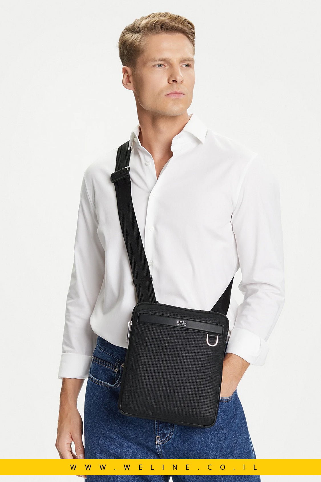 תיק צד BOSS Jinko Flat Bag - WELINE.CO.IL