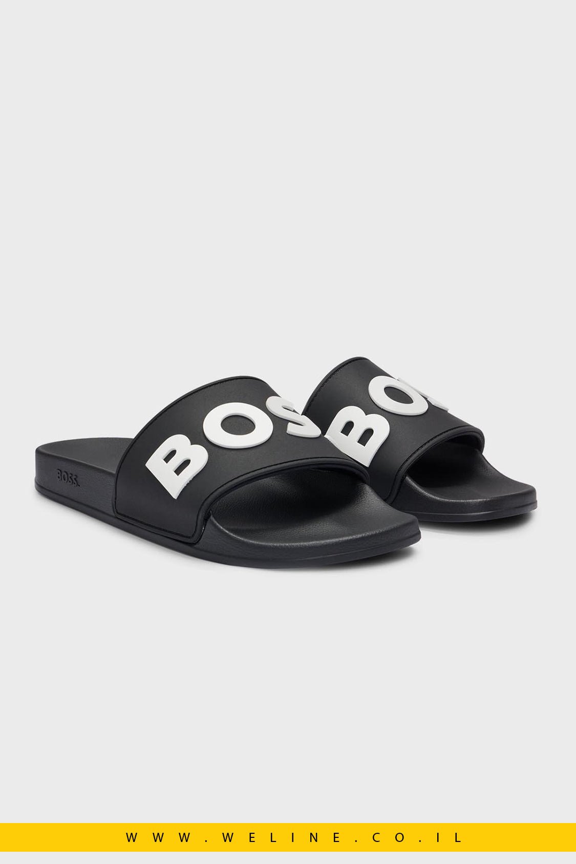 כפכפי גברים BOSS Logo Slides – צבע שחור - WELINE.CO.IL