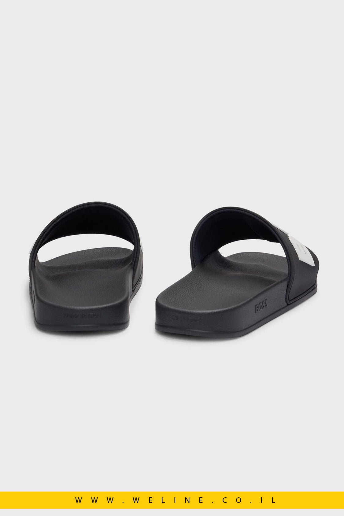כפכפי גברים BOSS Logo Slides – צבע שחור - WELINE.CO.IL