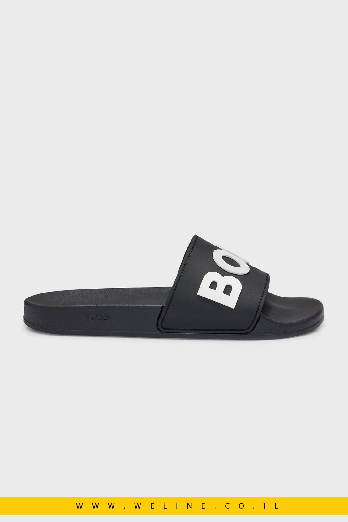 כפכפי גברים BOSS Logo Slides – צבע שחור - WELINE.CO.IL