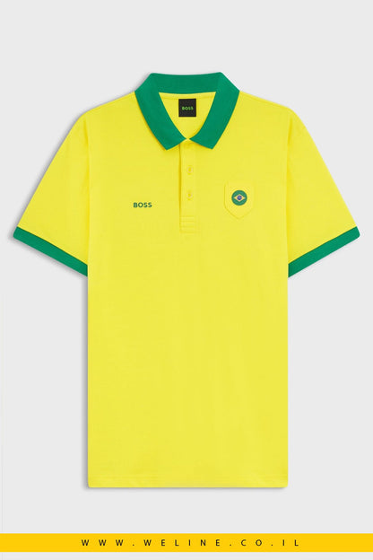 חולצת פולו גברים BOSS Paddy Polo Shirt Brazil – Regular Fit - WELINE.CO.IL