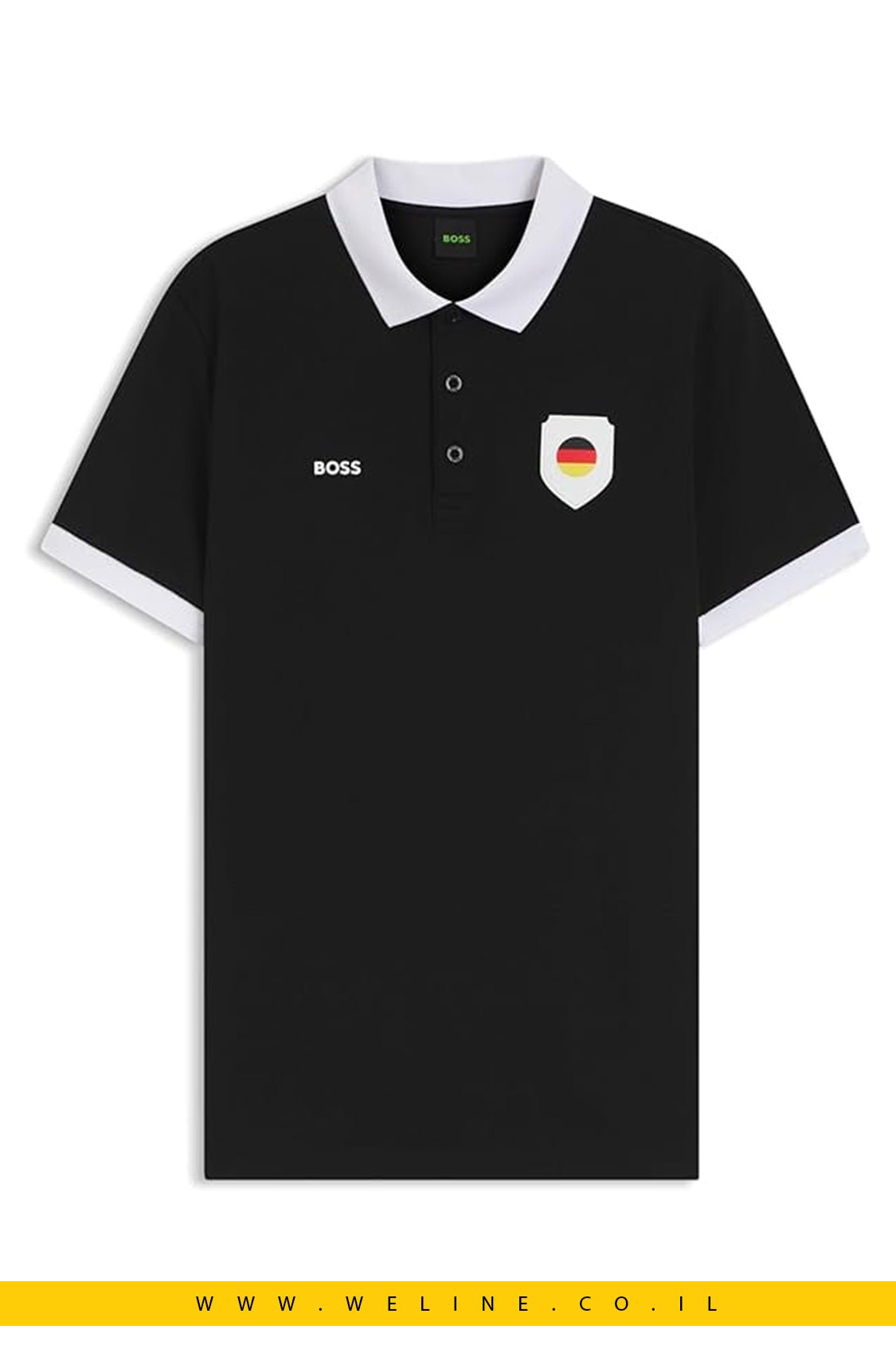 חולצת פולו גברים BOSS Paddy Polo Shirt Germany Black – Regular Fit - WELINE.CO.IL