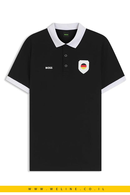 חולצת פולו גברים BOSS Paddy Polo Shirt Germany Black – Regular Fit - WELINE.CO.IL