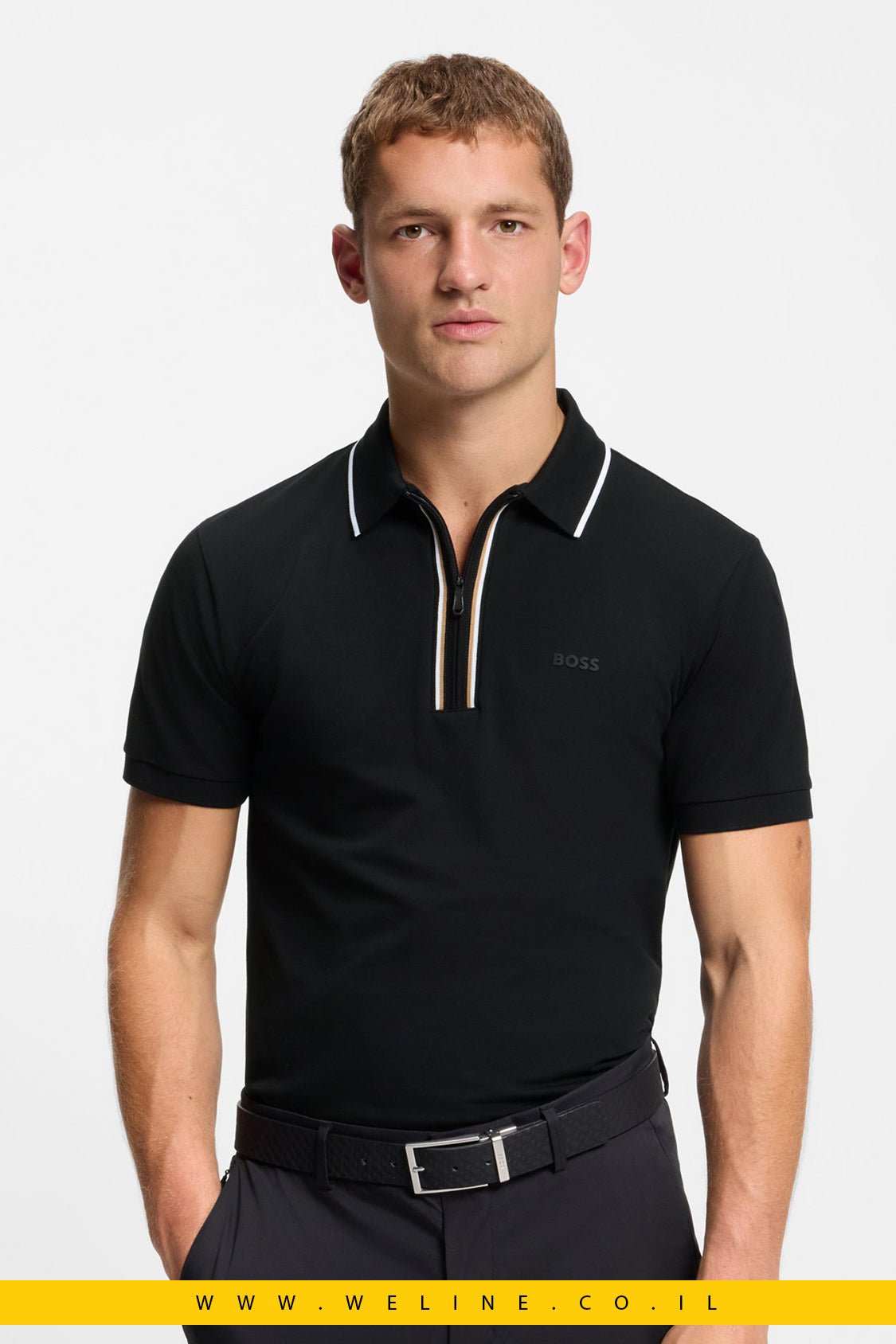 חולצת פולו ספורטיבית BOSS Philix GOC Active Slim - Fit Polo Shirt - WELINE.CO.IL
