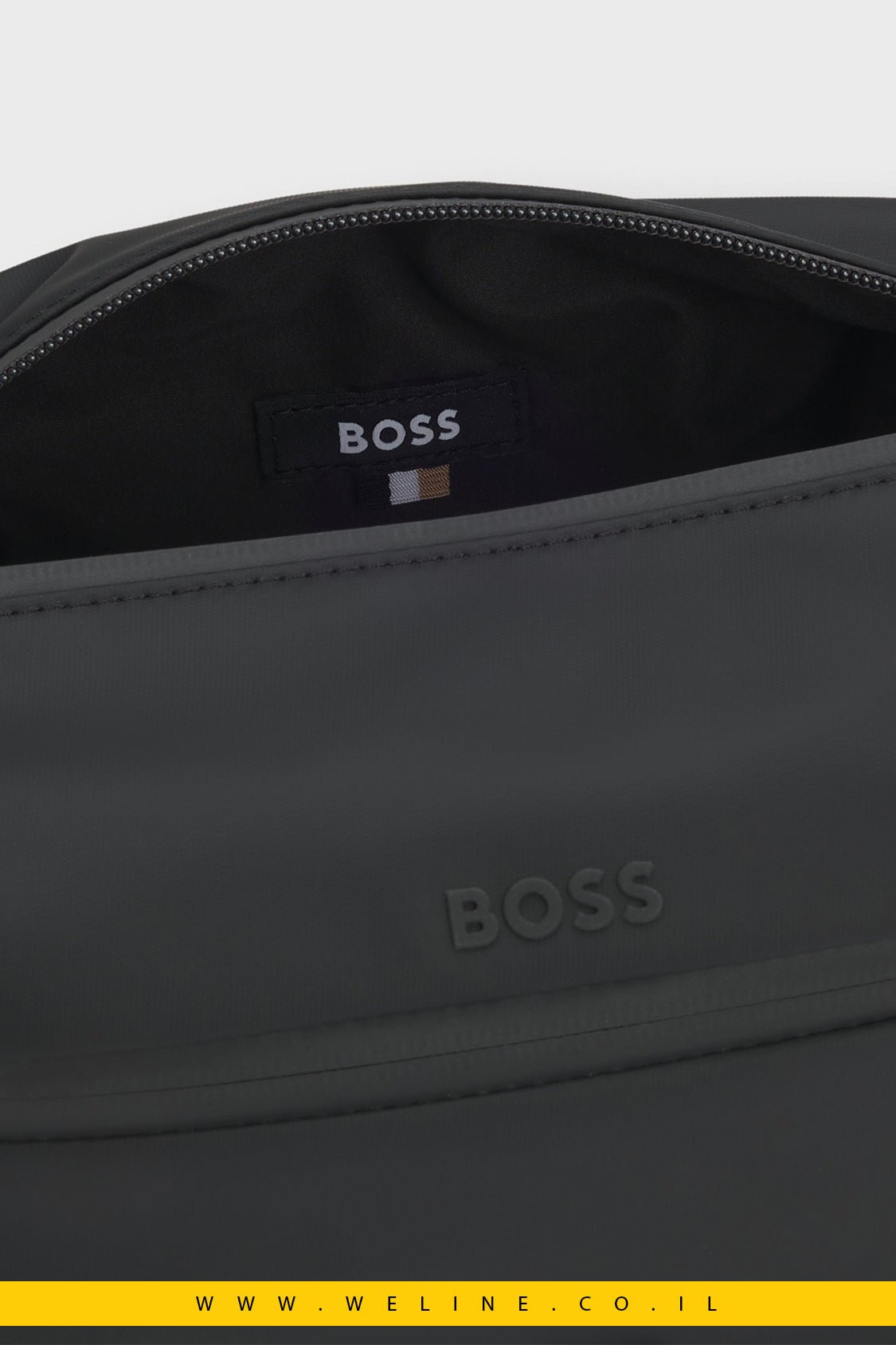 תיק רחצה BOSS Stenson עם פרטים מחזירי אור - WELINE.CO.IL