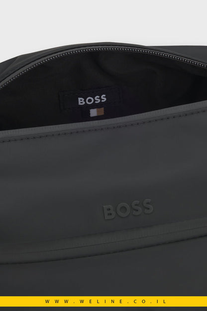 תיק רחצה BOSS Stenson עם פרטים מחזירי אור - WELINE.CO.IL