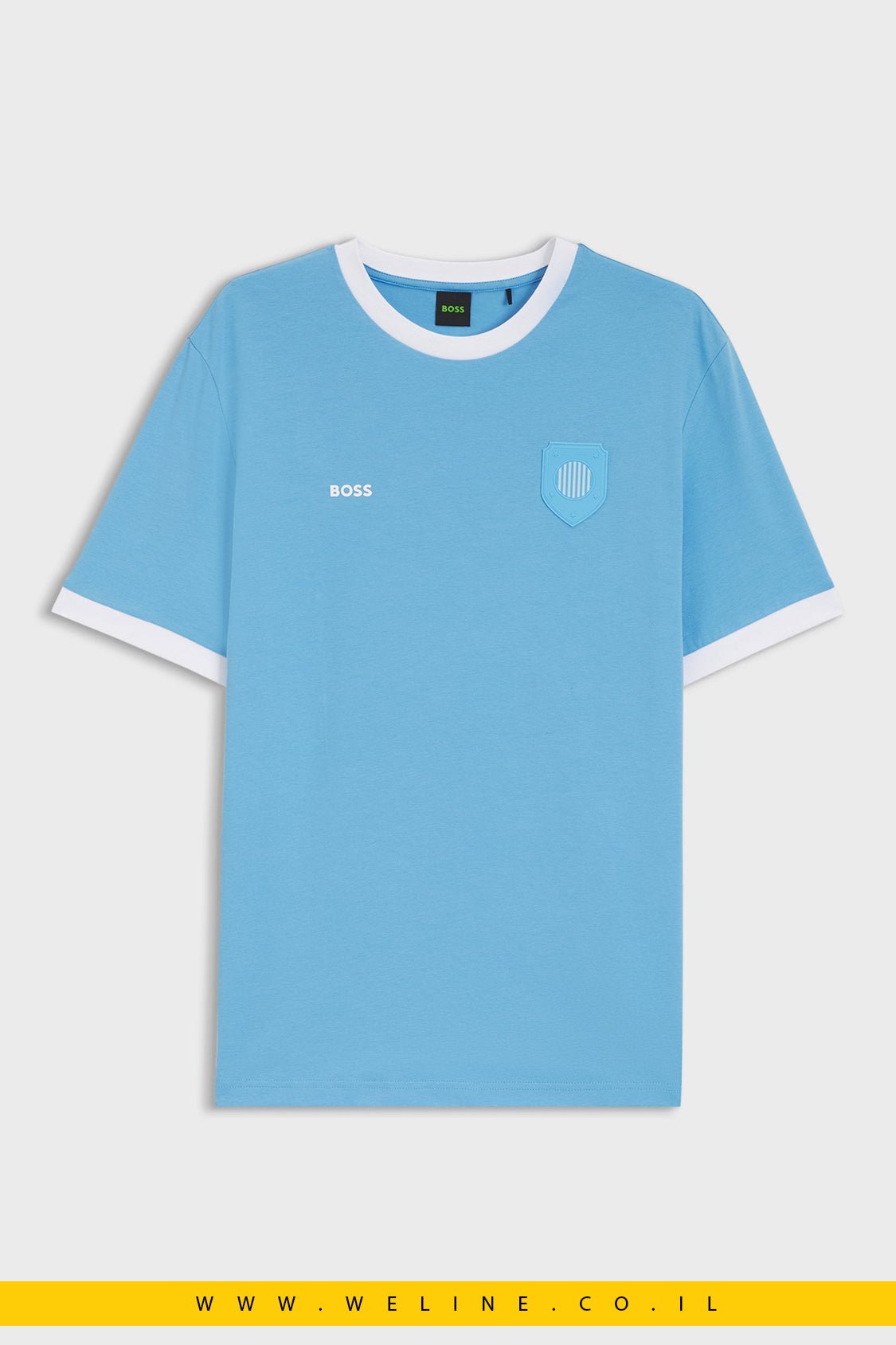 חולצת טי גברים BOSS Stretch-Cotton T-Shirt Argentina – Regular Fit - WELINE.CO.IL