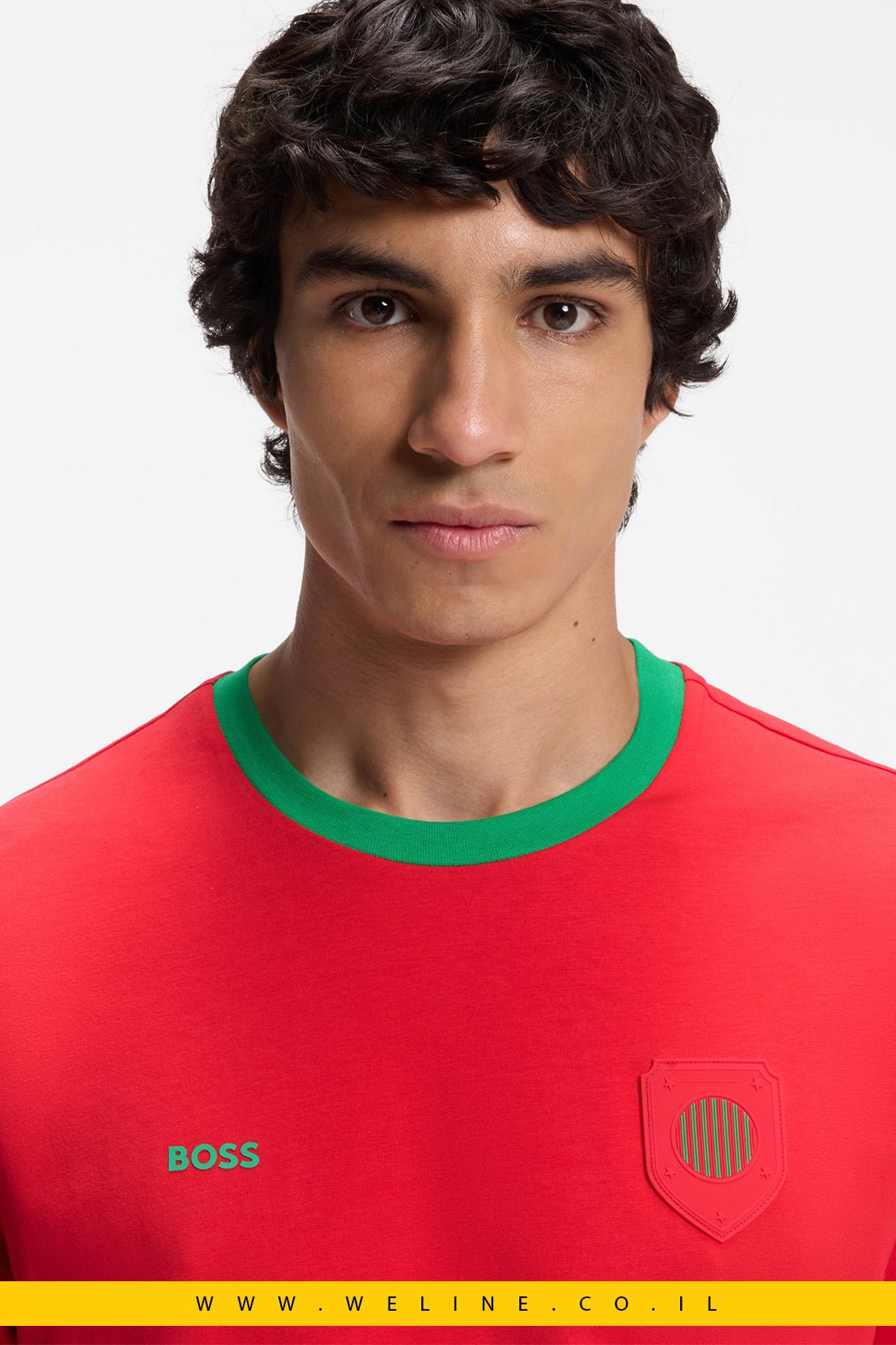 חולצת טי גברים BOSS Stretch-Cotton T-Shirt Portugal – Regular Fit - WELINE.CO.IL