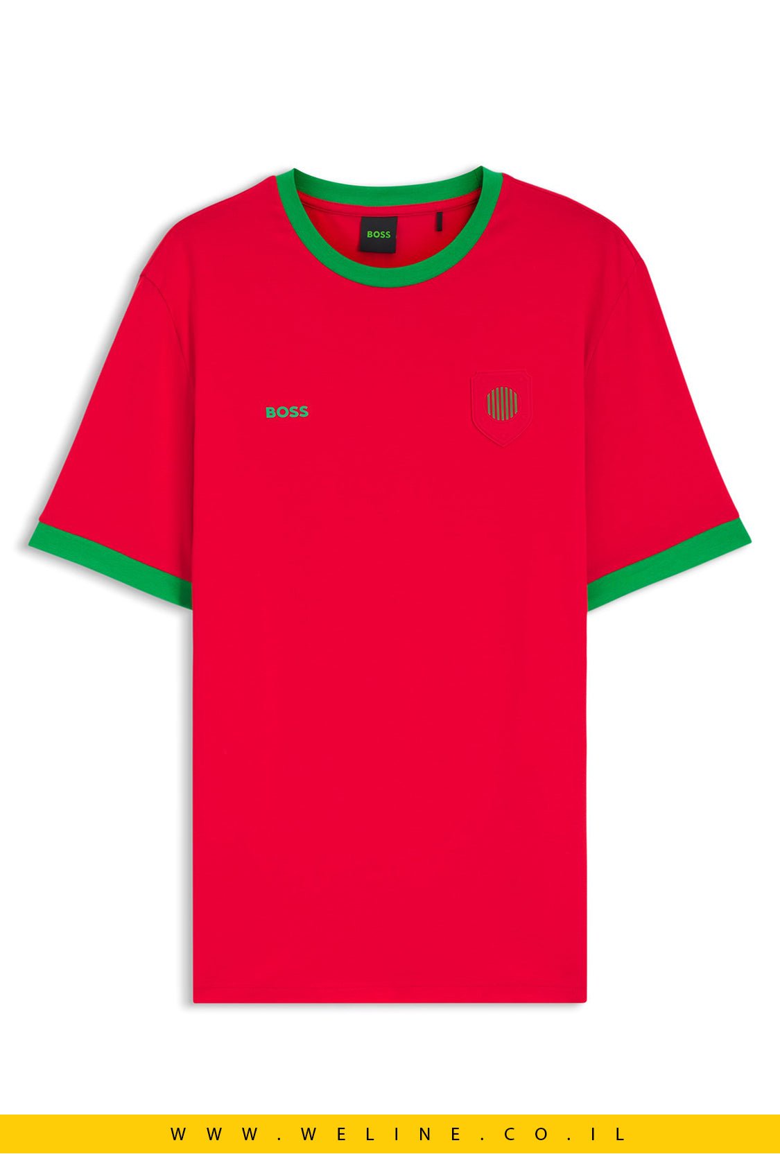 חולצת טי גברים BOSS Stretch-Cotton T-Shirt Portugal – Regular Fit - WELINE.CO.IL