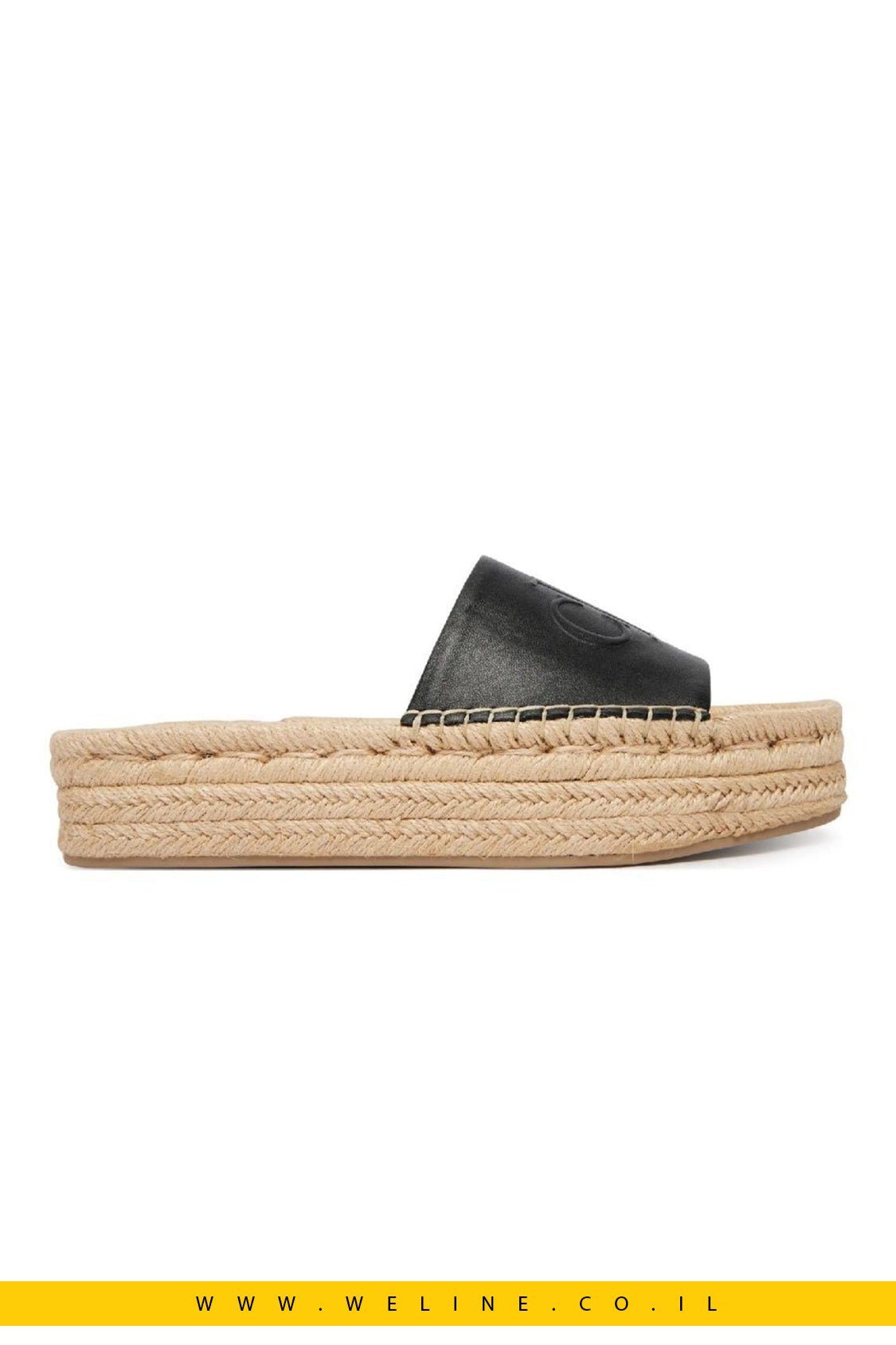 כפכף/סנדלי נשים Calvin Klein שטוחים – צבע שחור - WELINE.CO.IL
