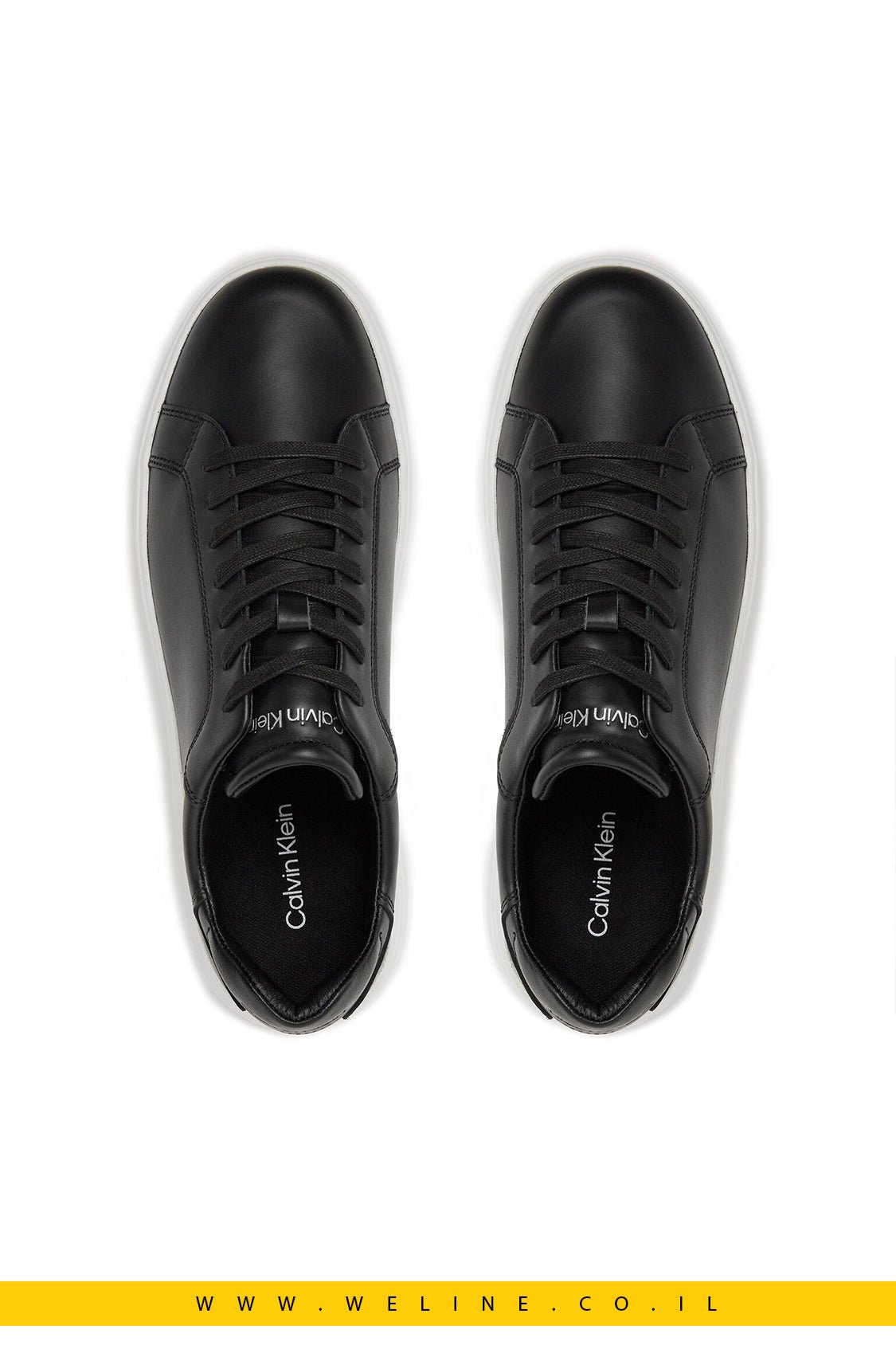 סניקרס עור Calvin Klein לנשים – שחור - WELINE.CO.IL