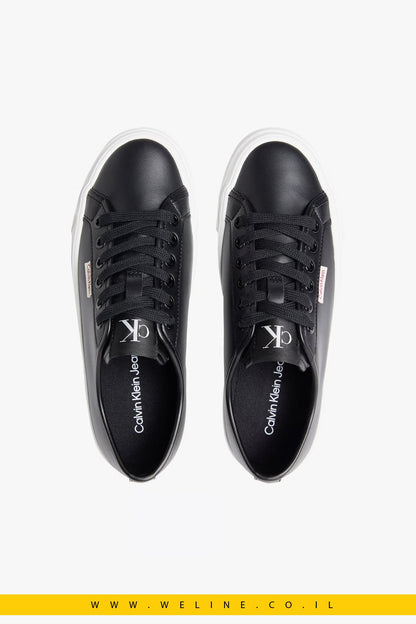 סניקרס עור Calvin Klein לנשים – שחור - WELINE.CO.IL