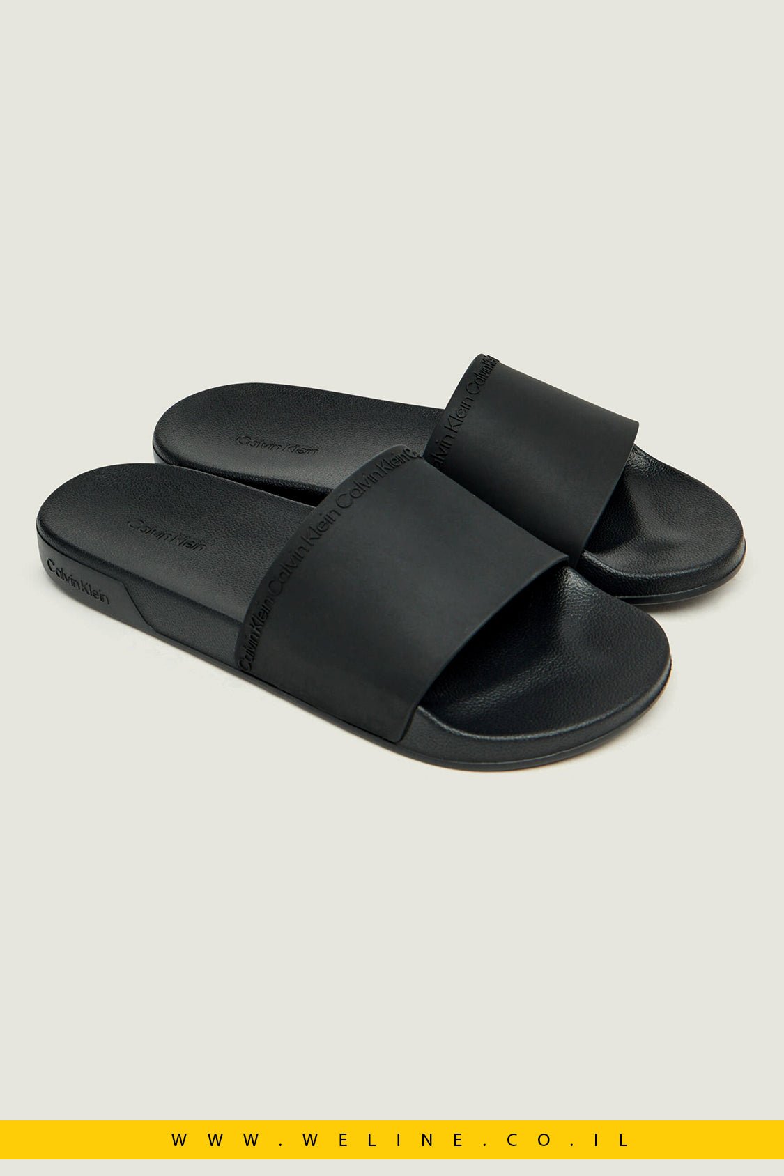 כפכפי סלייד לגברים Calvin Klein – צבע שחור - WELINE.CO.IL