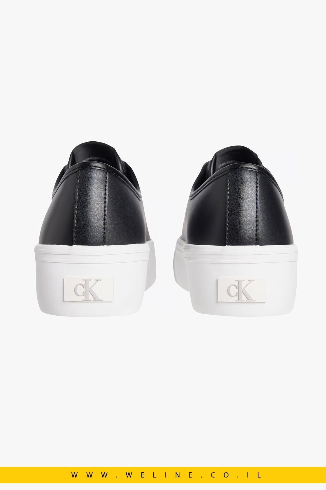 סניקרס עור Calvin Klein לנשים – שחור - WELINE.CO.IL