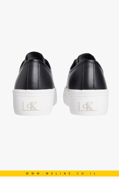 סניקרס עור Calvin Klein לנשים – שחור - WELINE.CO.IL