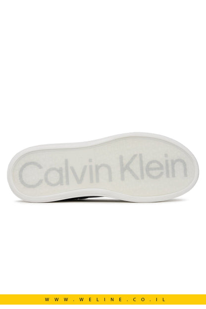 סניקרס עור Calvin Klein לנשים – שחור - WELINE.CO.IL