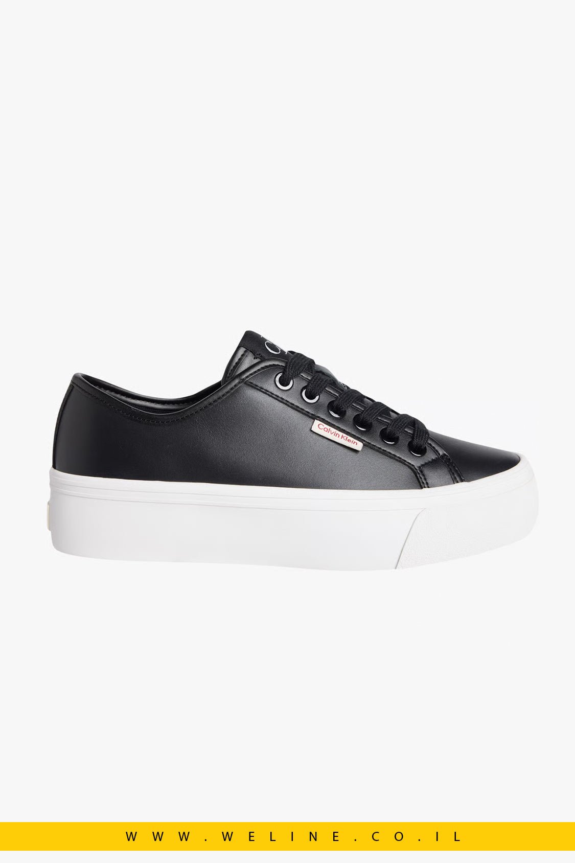 סניקרס עור Calvin Klein לנשים – שחור - WELINE.CO.IL