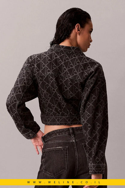 ג’קט ג’ינס נשים Calvin Klein Articulated Detail – Regular Fit | צבע שחור - WELINE.CO.IL