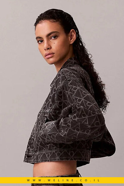 ג’קט ג’ינס נשים Calvin Klein Articulated Detail – Regular Fit | צבע שחור - WELINE.CO.IL