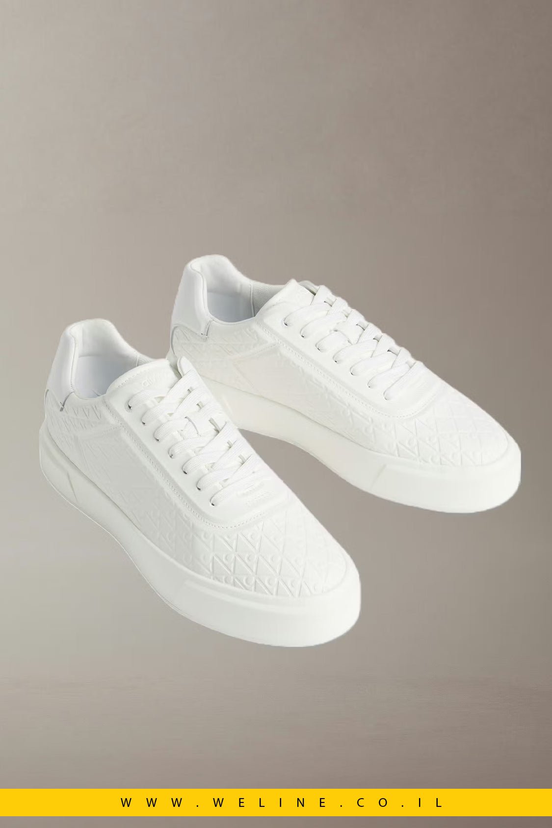 נעלי סניקרס גברים Calvin Klein Basket Cup Lace - Up – עיצוב קלאסי - WELINE.CO.IL