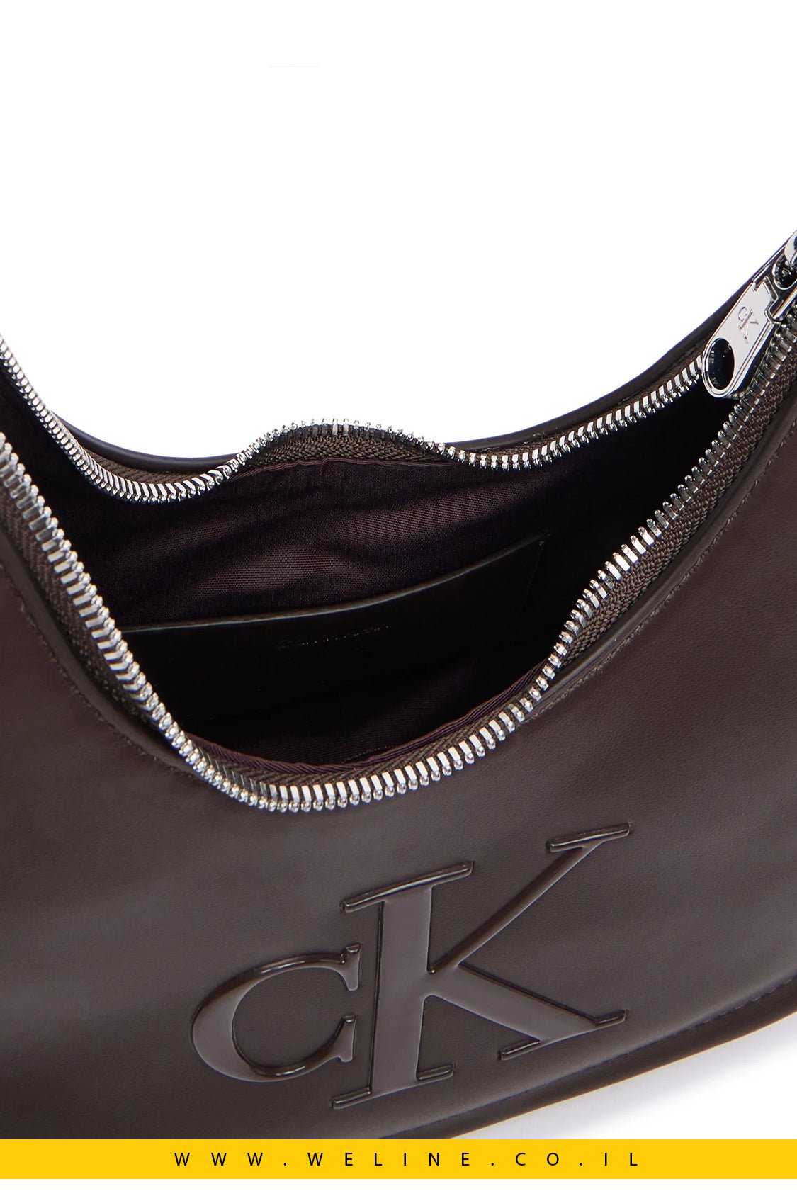 תיק כתף לנשים Calvin Klein Bold CK Small Crescent Bag - WELINE.CO.IL