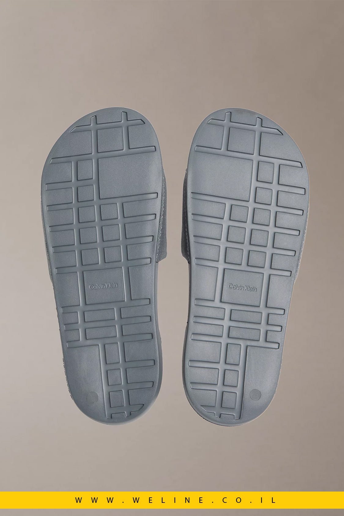 כפכפי סלייד נשים Calvin Klein Canvas Contoured – צבע Turbulence / Pink Yarrow - WELINE.CO.IL