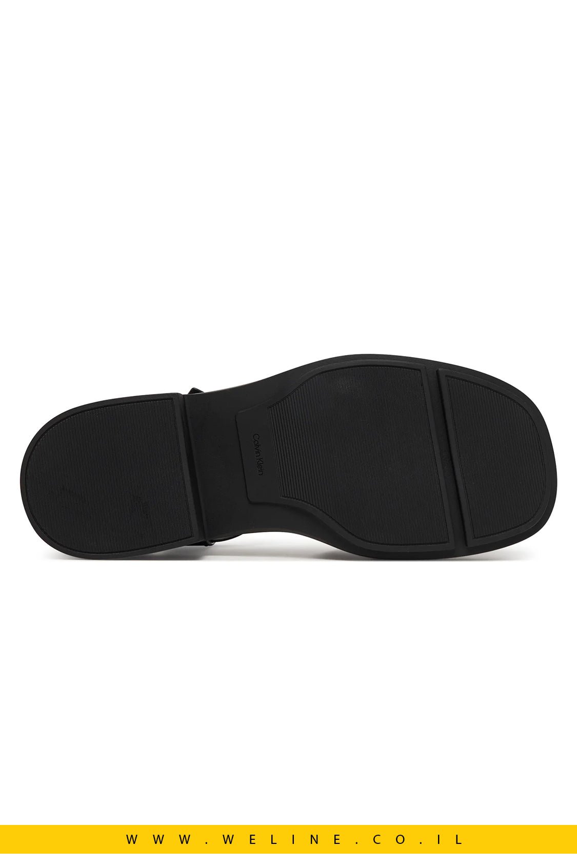 סנדלי נשים Calvin Klein Chunky Leather – צבע שחור מלא (Triple Black) - WELINE.CO.IL
