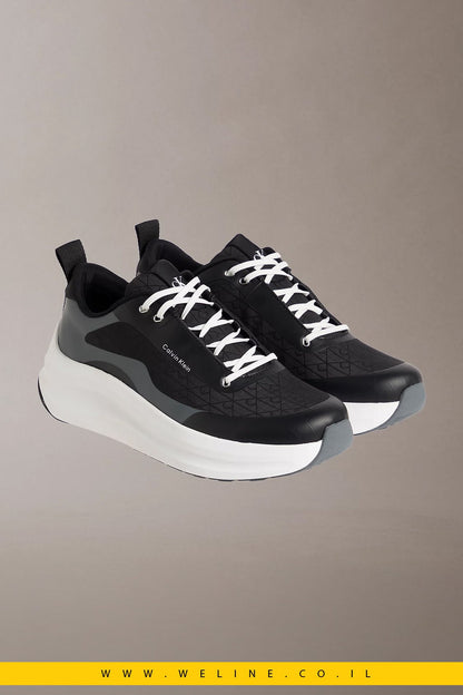 Calvin Klein – נעלי סניקרס Chunky Runner עם לוגו | שחור / פחם - WELINE.CO.IL