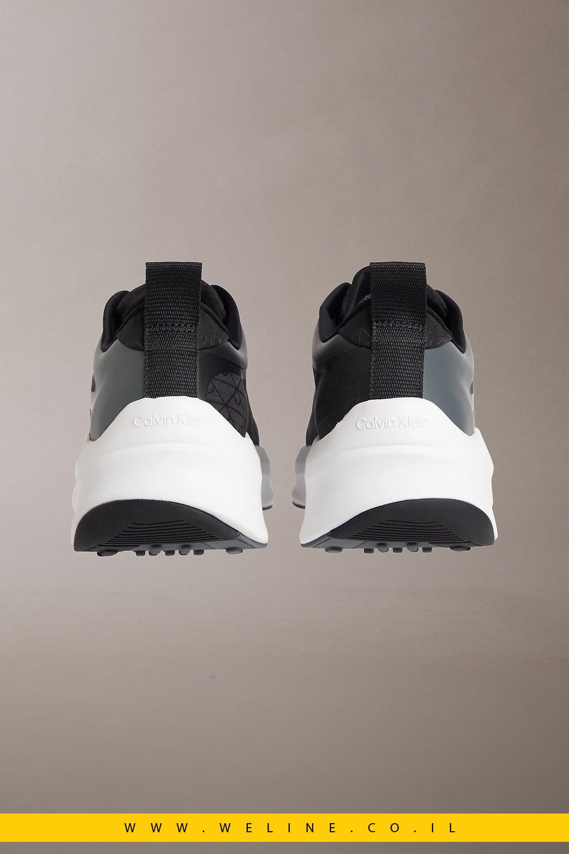 Calvin Klein – נעלי סניקרס Chunky Runner עם לוגו | שחור / פחם - WELINE.CO.IL