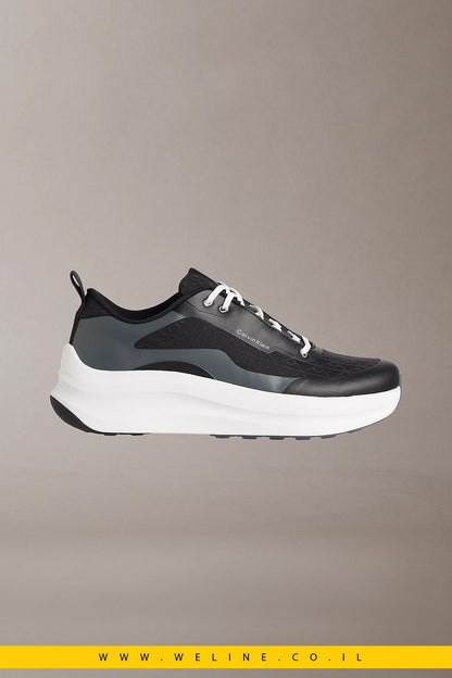 Calvin Klein – נעלי סניקרס Chunky Runner עם לוגו | שחור / פחם - WELINE.CO.IL
