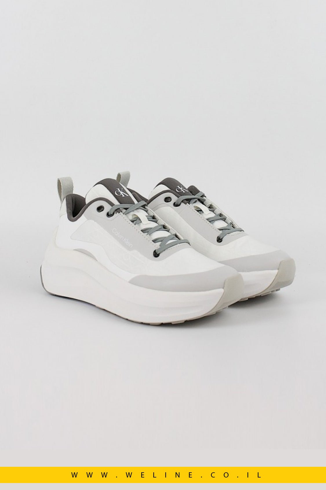 סניקרס נשים בעיצוב CALVIN KLEIN – Chunky Runner Lace - Up Mix AOP - WELINE.CO.IL
