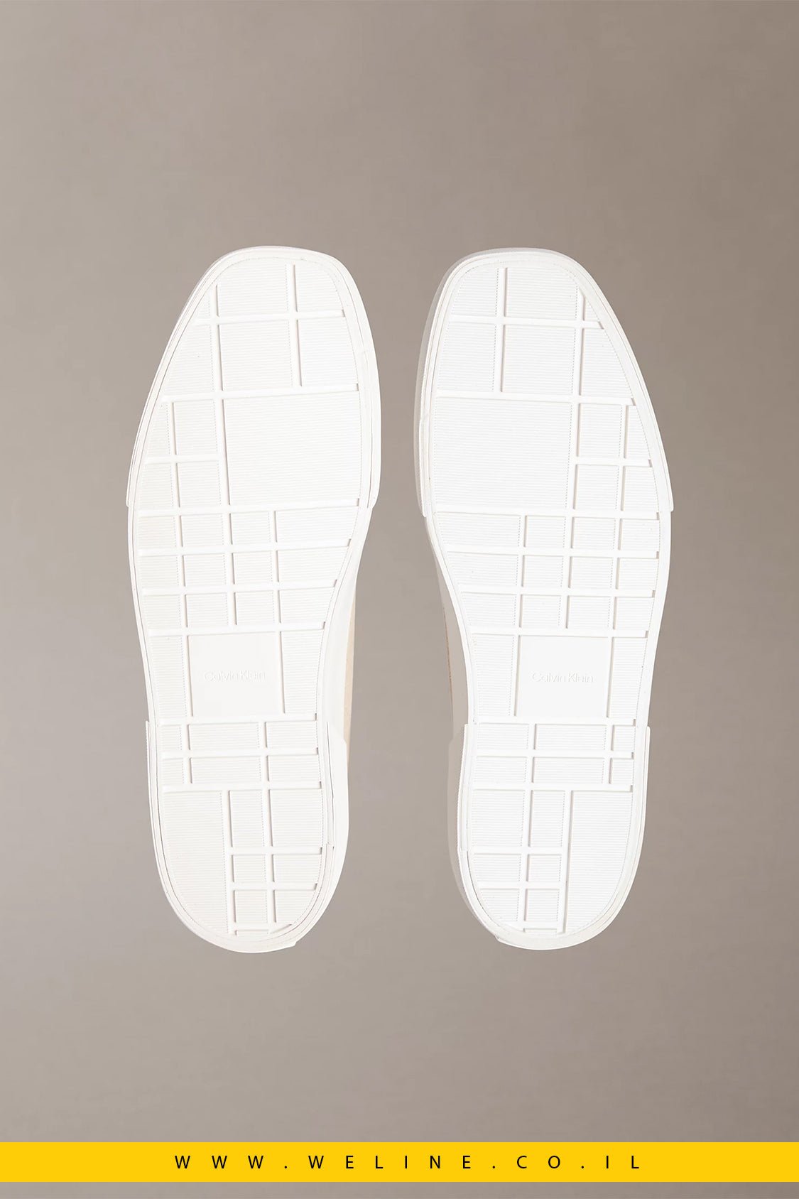 נעלי סניקרס נשים Calvin Klein CK Luna Jacquard Emblem – צבע Silver Mink - WELINE.CO.IL