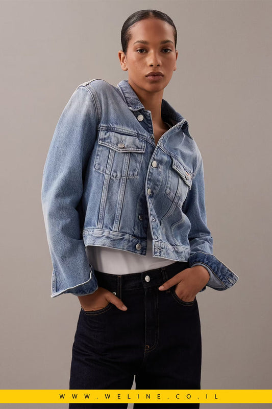 ג'קט ג'ינס נשים Calvin Klein Cropped 90s - WELINE.CO.IL