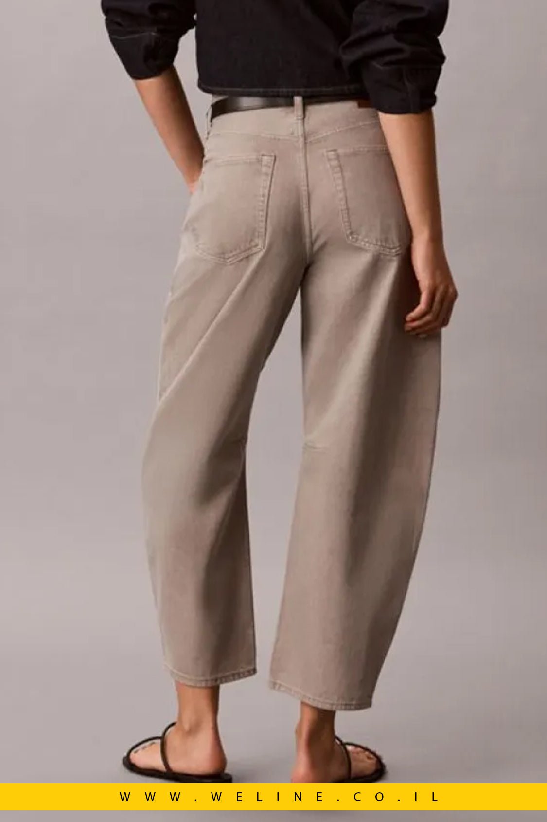 ג'ינס נשים Calvin Klein Cropped Barrel Jeans - WELINE.CO.IL