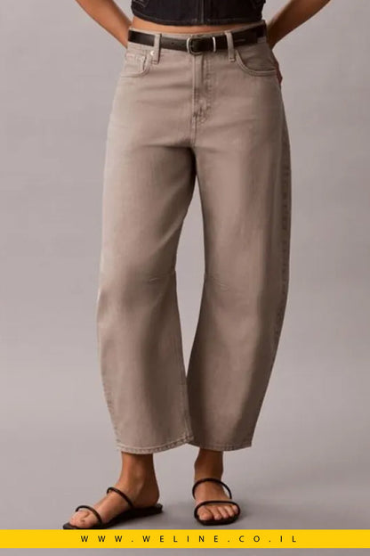 ג'ינס נשים Calvin Klein Cropped Barrel Jeans - WELINE.CO.IL