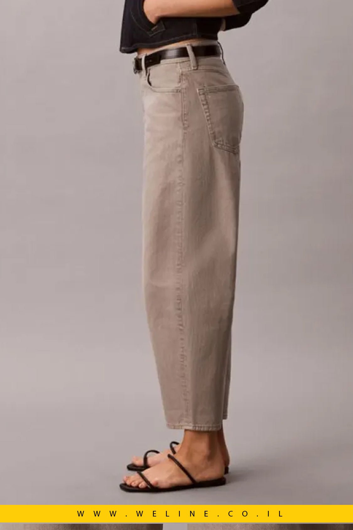 ג'ינס נשים Calvin Klein Cropped Barrel Jeans - WELINE.CO.IL