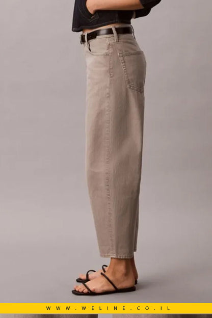 ג'ינס נשים Calvin Klein Cropped Barrel Jeans - WELINE.CO.IL