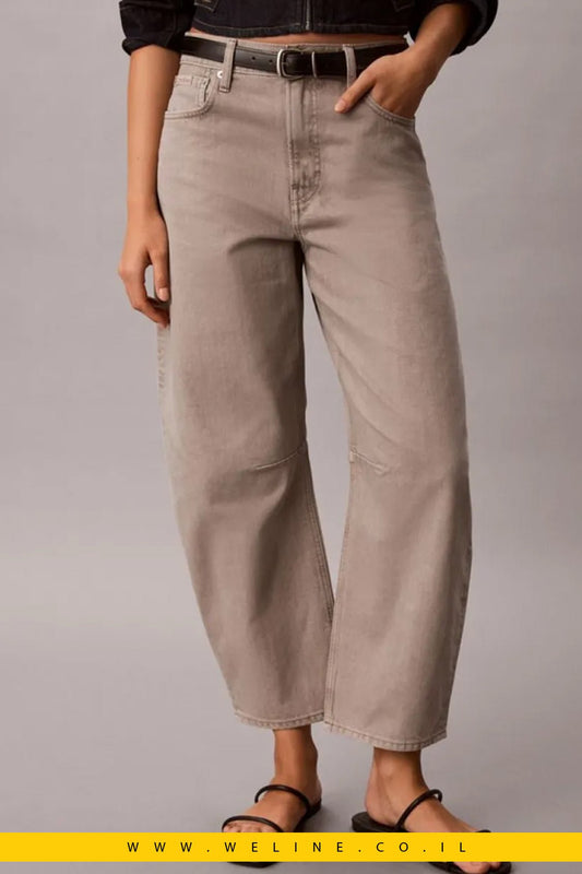 ג'ינס נשים Calvin Klein Cropped Barrel Jeans - WELINE.CO.IL