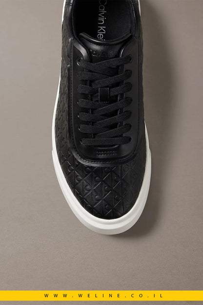 נעלי סניקרס גברים Calvin Klein Embossed Emblem Logo Trainers - WELINE.CO.IL