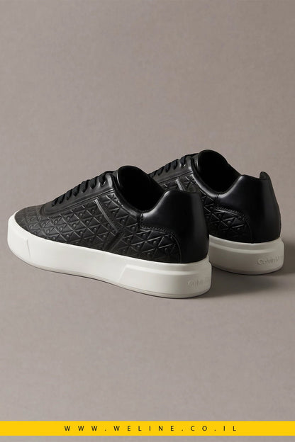 נעלי סניקרס גברים Calvin Klein Embossed Emblem Logo Trainers - WELINE.CO.IL