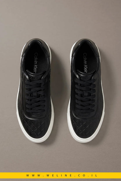 נעלי סניקרס גברים Calvin Klein Embossed Emblem Logo Trainers - WELINE.CO.IL