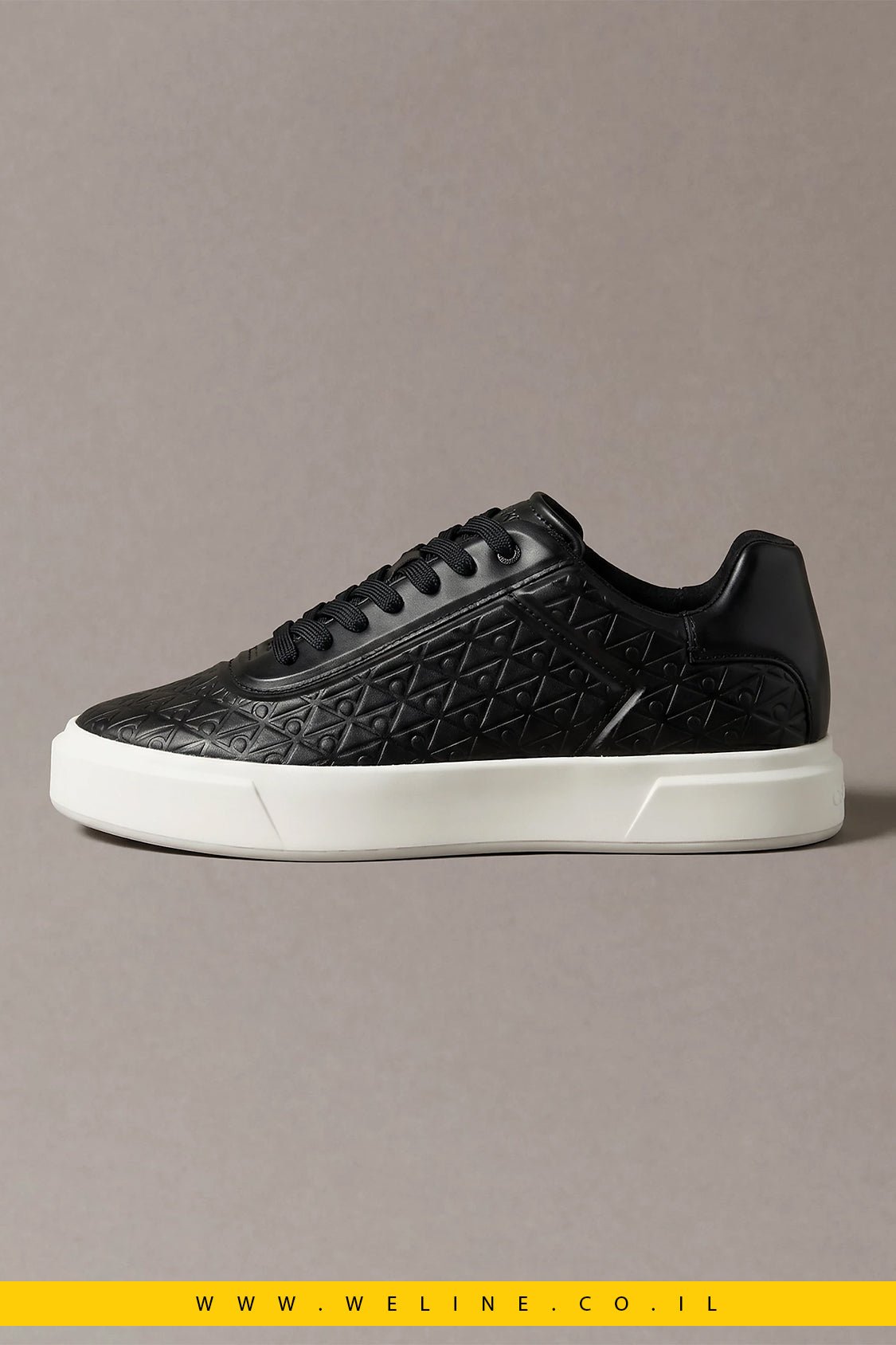 נעלי סניקרס גברים Calvin Klein Embossed Emblem Logo Trainers - WELINE.CO.IL