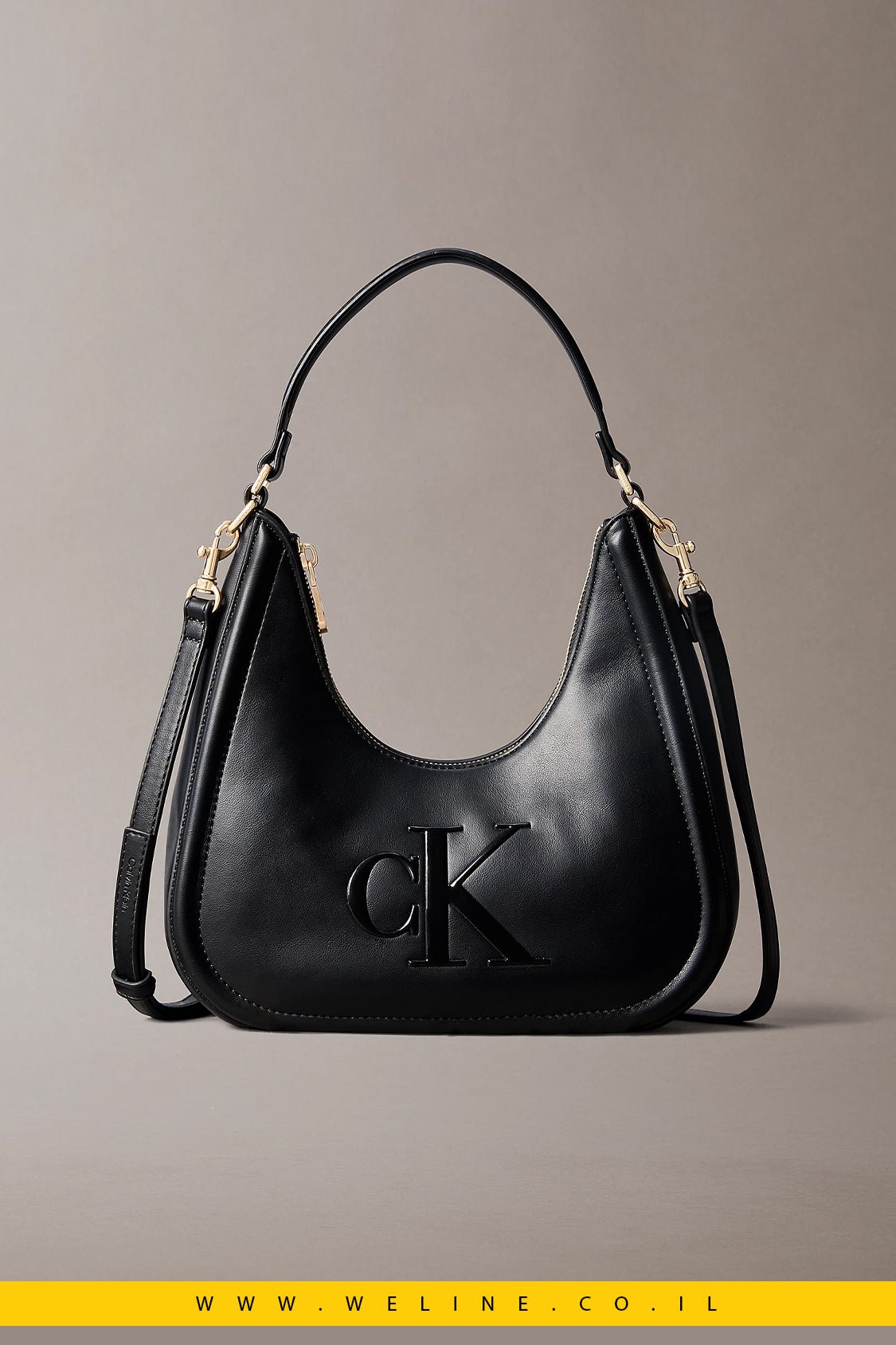 תיק נשים Calvin Klein Embossed Monogram Crescent Bag - WELINE.CO.IL