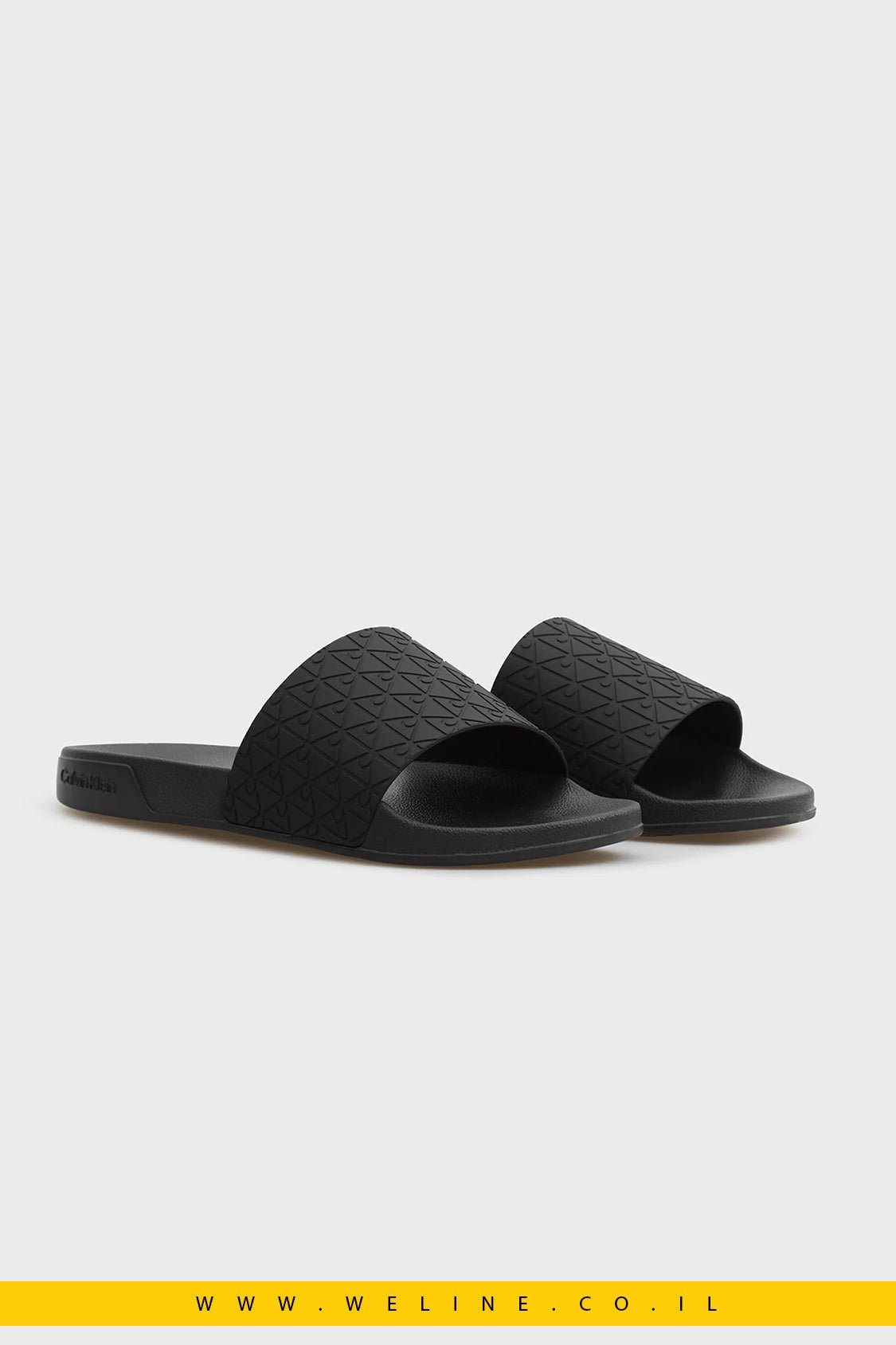 כפכפי סלייד גברים Calvin Klein ESS PU AOP – צבע שחור | דגם - WELINE.CO.IL